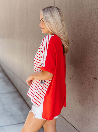 Patriotic sequined t-shirt for summer