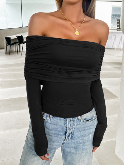 Women's casual solid color pullover one shoulder topSizing: True to size
Material composition: 8% Elastane/Spandex, 92% Viscose
Clothing type: S
Collar: One-shoulder
Material: Viscose fiber
Pattern: Solid
Fabric elastLove Salve casual solid color pullover