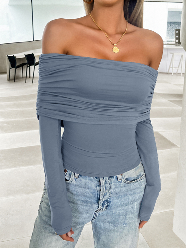 Women's casual solid color pullover one shoulder topSizing: True to size
Material composition: 8% Elastane/Spandex, 92% Viscose
Clothing type: S
Collar: One-shoulder
Material: Viscose fiber
Pattern: Solid
Fabric elastLove Salve casual solid color pullover