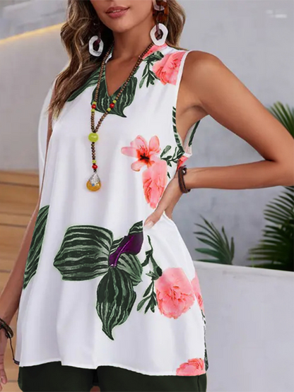 Chic floral vacation top & shorts