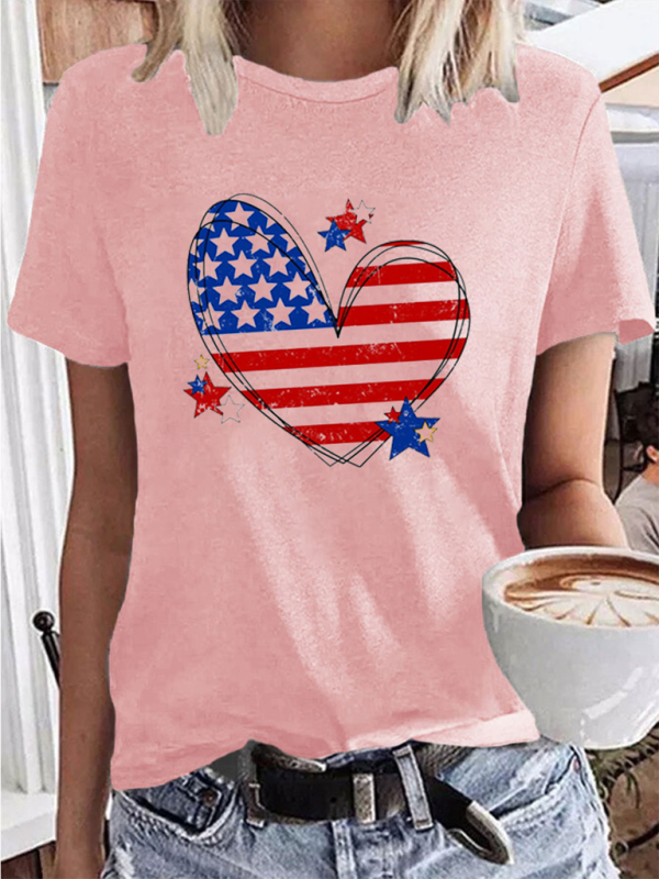 New Independence Day Love Print Women's T-shirt.