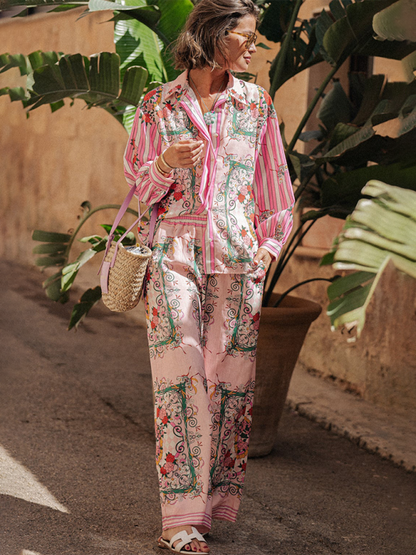 Chic two-piece printed suit