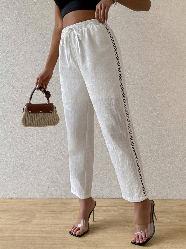 Casual side-cut drawstring pants