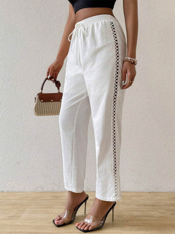 Casual side-cut drawstring pants