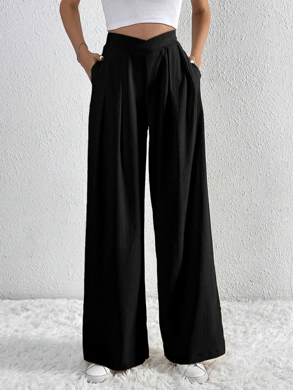 Chic pleated wide leg trousers