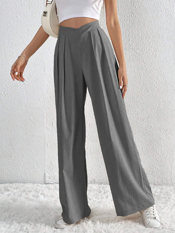 Chic pleated wide leg trousers