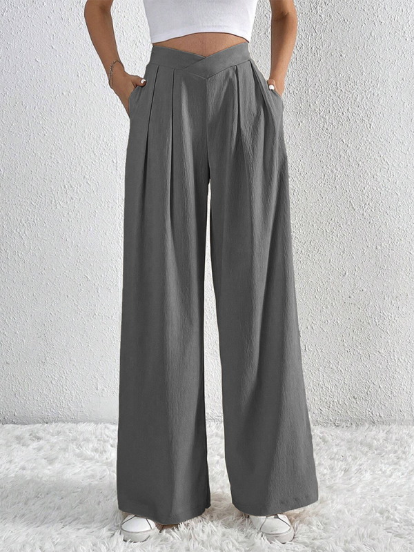 Chic pleated wide leg trousers