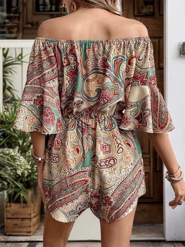 Bohemian off-shoulder jumpsuit for women