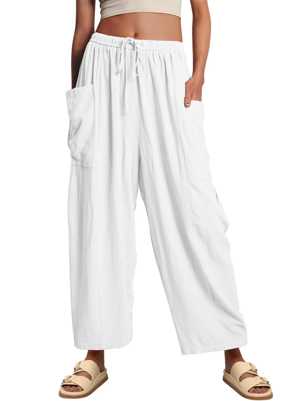 Chic women's wide-leg elastic pants