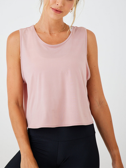 Stylish yoga vest with hollow back