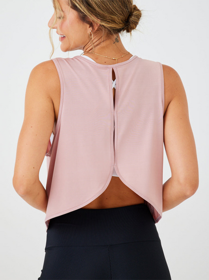 Stylish yoga vest with hollow back