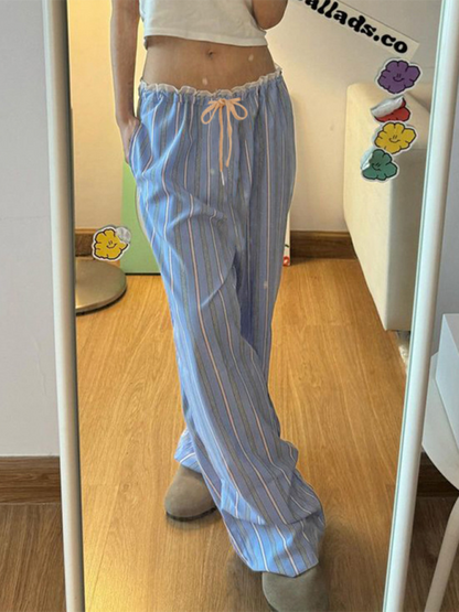 Chic striped casual trousers for girls