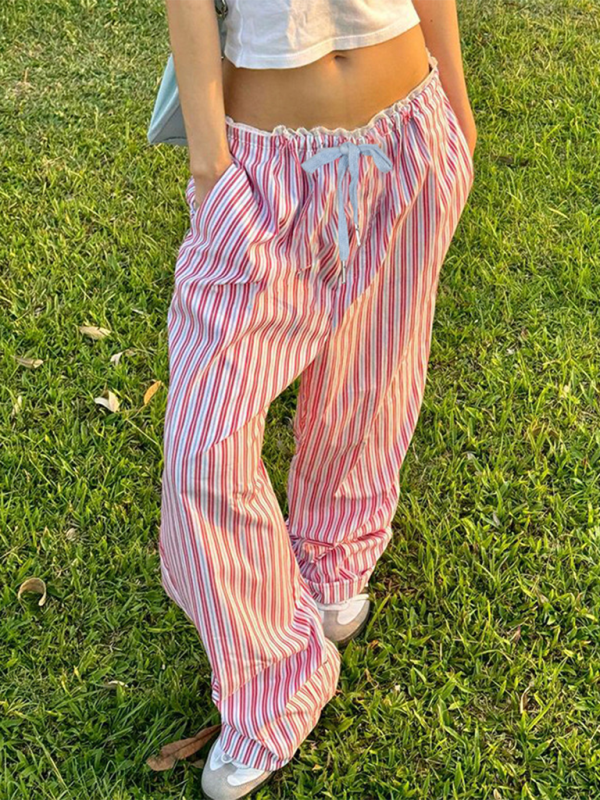 Chic striped casual trousers for girls