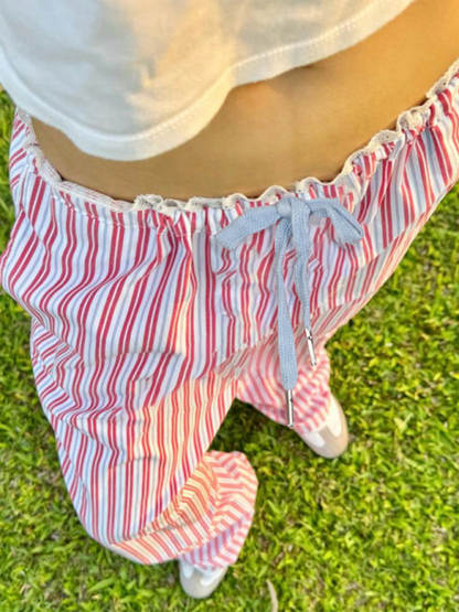 Chic striped casual trousers for girls