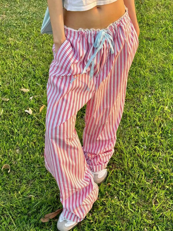 Chic striped casual trousers for girls