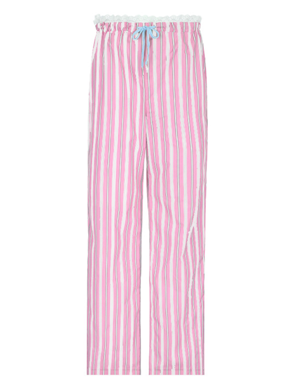 Chic striped casual trousers for girls