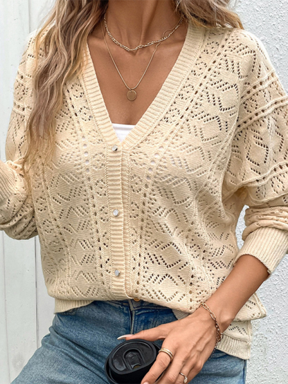 Cozy deep V cardigan in wool blend