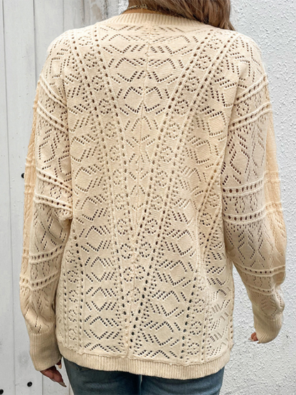 Cozy deep V cardigan in wool blend