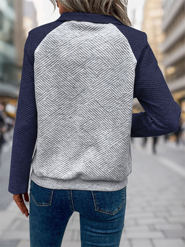 Stylish v-neck collar sweatshirt