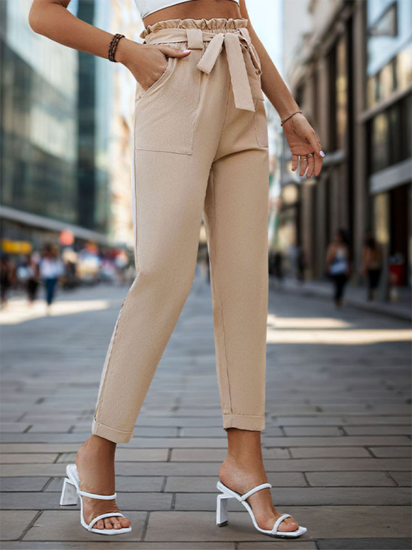 Chic tapered trousers with lace-up detail