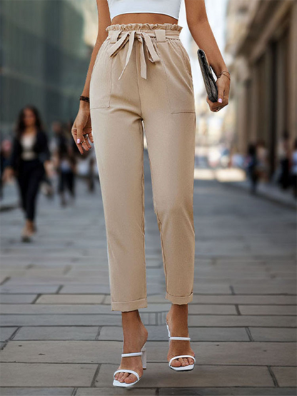 Chic tapered trousers with lace-up detail