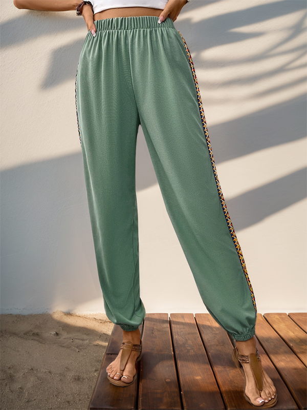 Women's Athletic Sweatpants - Unique Stitching & Webbing