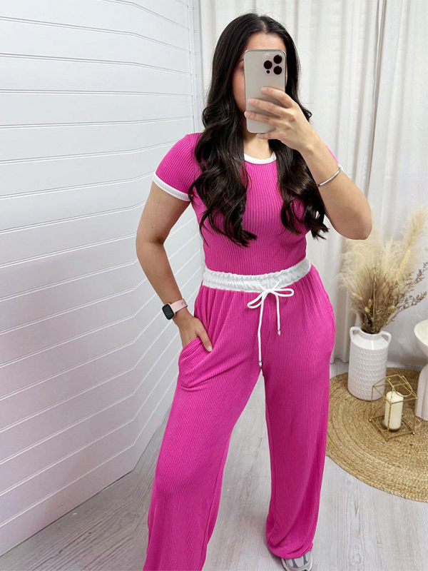 Women's sporty contrast suit