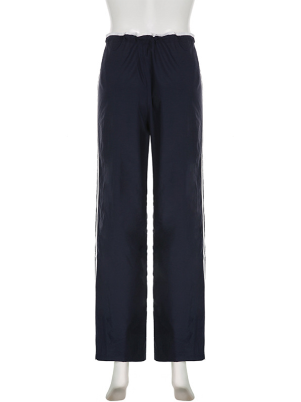 Sporty wide-leg pants with tie detail