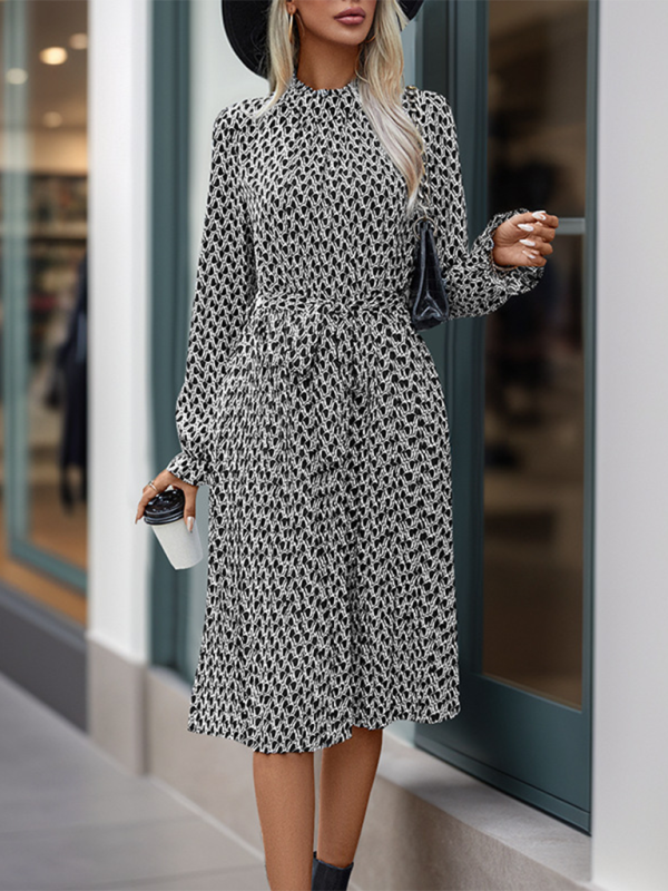 Chic Women's Autumn Lace-Up Dress for Effortless Style