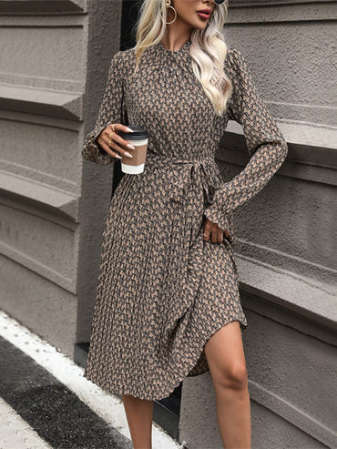 Chic Women's Autumn Lace-Up Dress for Effortless Style