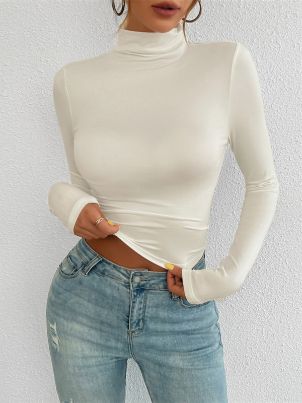 Trendy Y2K knitted turtleneck top