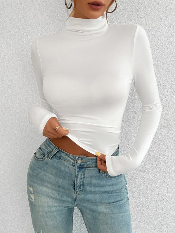 Trendy Y2K knitted turtleneck top