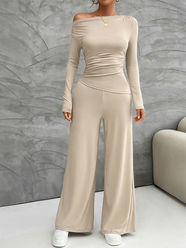 Chic women's Y2K top & wide leg pants