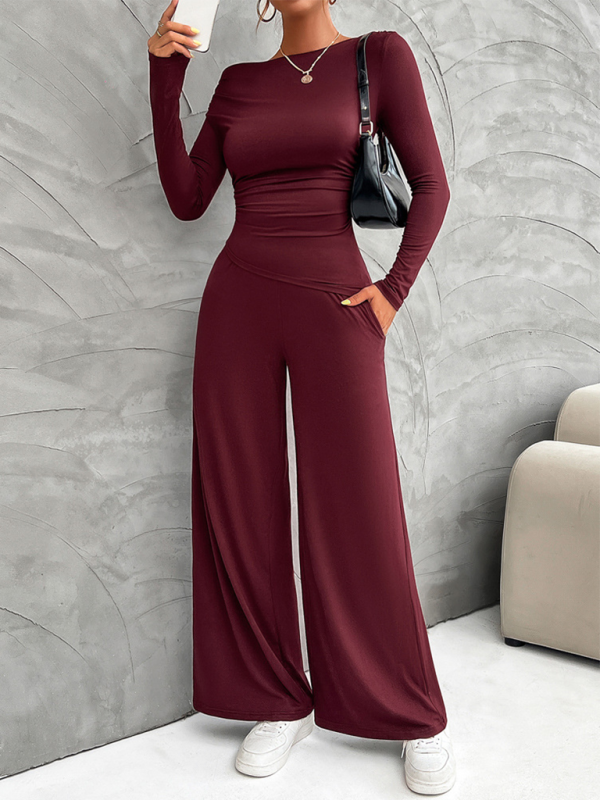 Chic women's Y2K top & wide leg pants