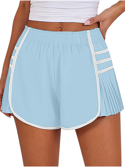 Active women's quick-dry pleated shorts