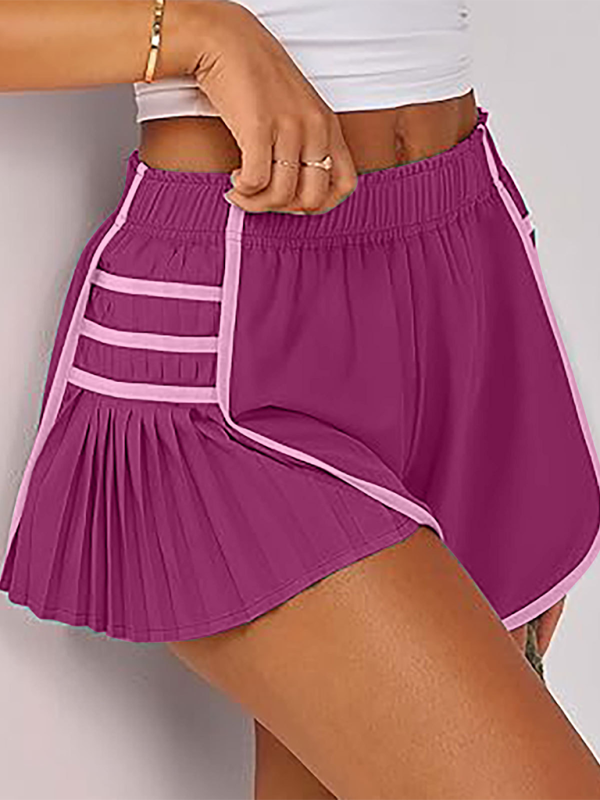 Active women's quick-dry pleated shorts