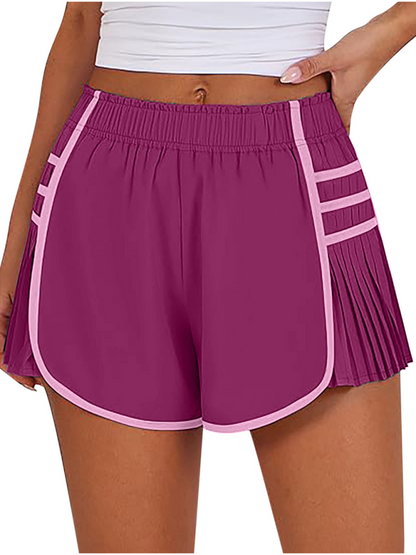 Active women's quick-dry pleated shorts