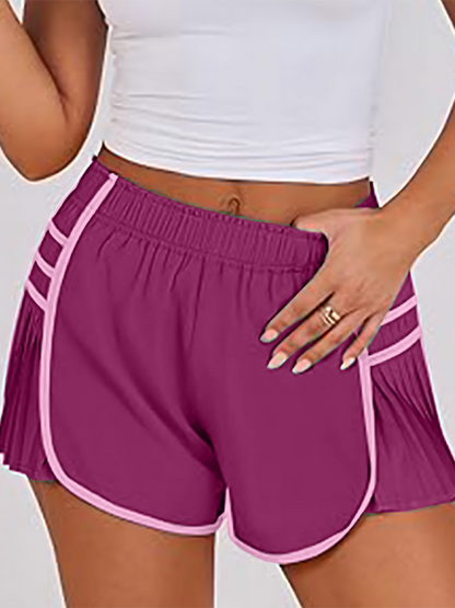 Active women's quick-dry pleated shorts