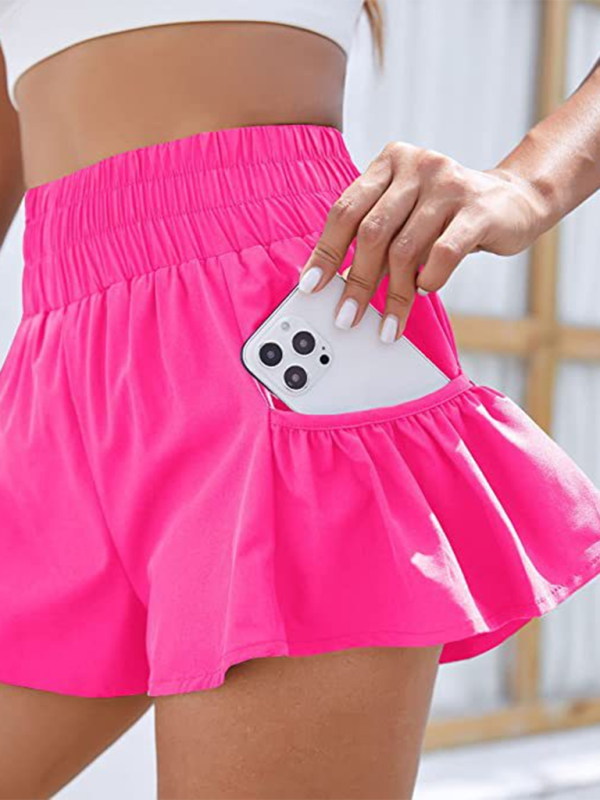 High-waisted quick-dry running shorts