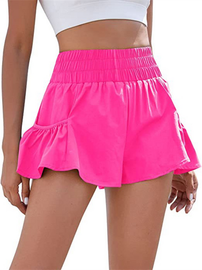 High-waisted quick-dry running shorts