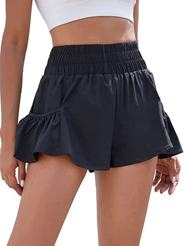 High-waisted quick-dry running shorts