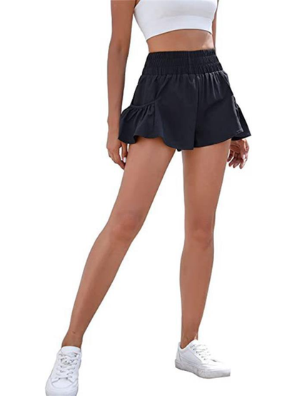 High-waisted quick-dry running shorts