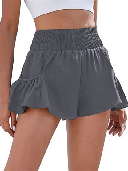 High-waisted quick-dry running shorts