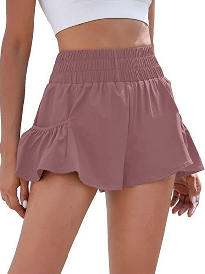 High-waisted quick-dry running shorts