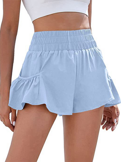 High-waisted quick-dry running shorts