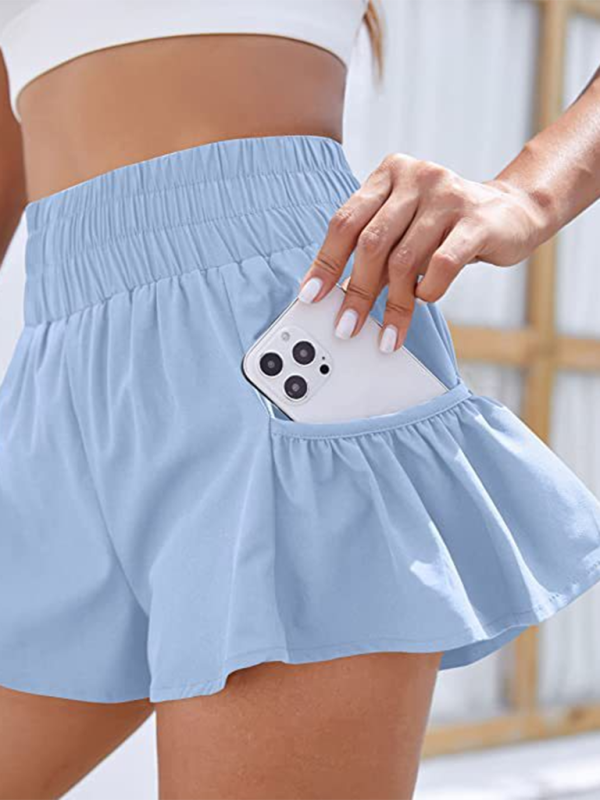 High-waisted quick-dry running shorts