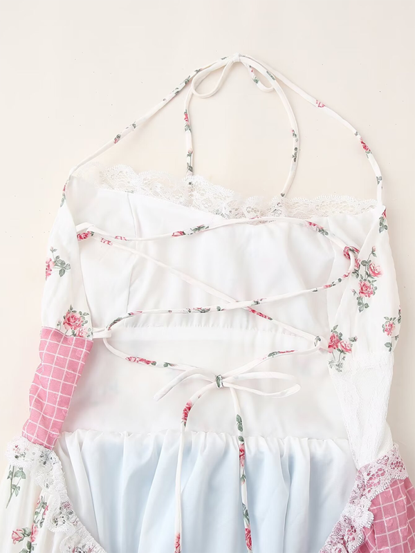 Chic floral halter dress for summer