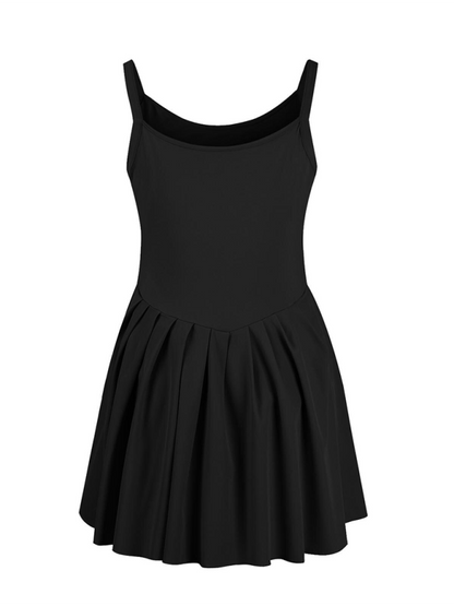 Chic two-in-one halter dress