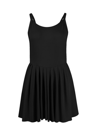 Chic two-in-one halter dress