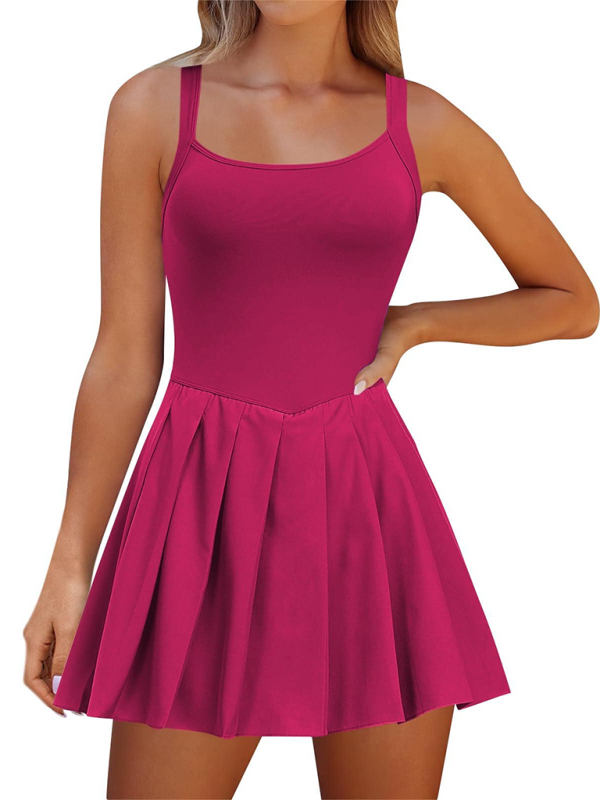 Chic two-in-one halter dress